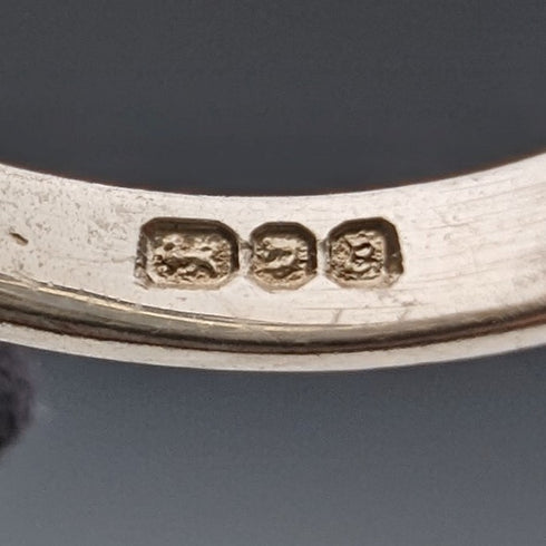 1976年 英国ヴィンテージ ジュエリー バラ彫刻 純銀リング 指輪